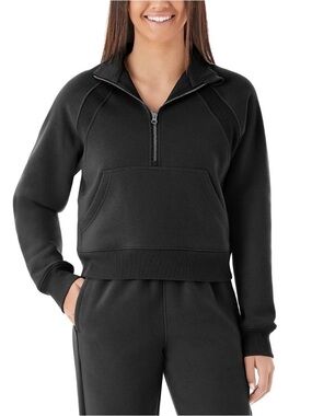 NWT Women’s Member’s Mark Fleece Half Zip Pullover, Black